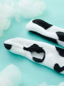 ROMWE 1入組牛奶條紋長毛絨寵物圍巾在黑色&白色,濃烈香調適用於秋天和冬天 - 彩色 - 查看 6