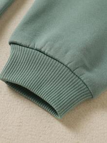 SHEIN Unity 大碼愛心和字母圖案加絨內裏運動衫 - 薄荷綠 - 查看 6