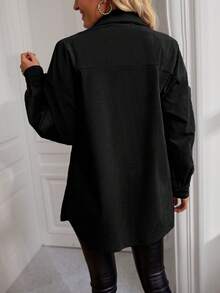 氣質通勤外套,百搭女裝冬季上衣 - 黑色 - 查看 2