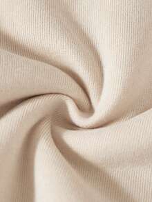 SHEIN EZwear Hơn Đồ họa Khẩu hiệu Lót nhiệt Áo nỉ - Màu be - Xem 3