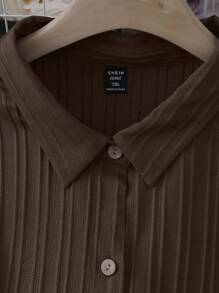 Mulvari Plus Roll Tab Sleeve Pocket Patched Shirt - Brown - View 4
