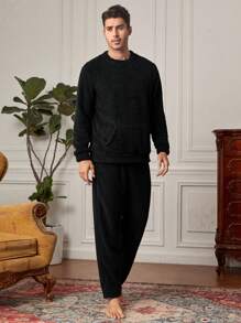 Nam Vòng cổ Áo thun & Quần Trang phục mặc nhà Bộ - màu đen - Xem 1