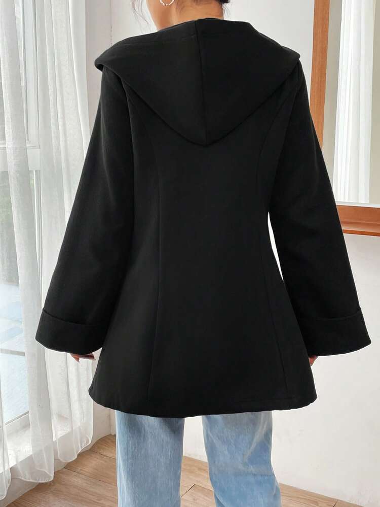 Double Breasted Hooded Overcoat
