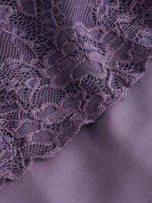 ROMWE Goth 哥特式黑暗宫殿不对称下摆紫色神秘恐怖午夜蕾丝不对称宫廷女裙 - 紫色 - 查看 9