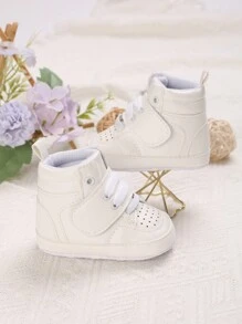 Baby Boy Hook-and-loop Fastener Strap High Top Sneakers - White - View 5