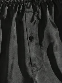 男士6入組素色彈性腰帶緞面睡衣短褲 - 彩色 - 查看 16