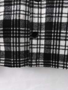 Manfinity Homme Loose-Fit Men's Plaid Printed Coat Without T-Shirt - Black and White - View 3