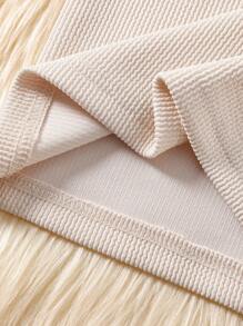 SHEIN Young Girl Mock Neck Tee & Plaid Print Suspender Pants & Hat - Multicolor - View 3