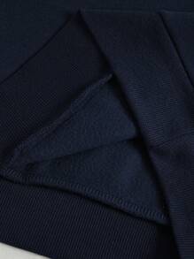 INAWLY 女士标语印花插肩袖卫衣，撞色滚边，长袖上衣，毕业季、返校季、毕业季、教师款，返校季套头衫，秋季卫衣 - 寶藍色 - 查看 3