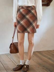 FRIFUL Women's Plaid Skirt Fall,Winter - Multicolor - View 5