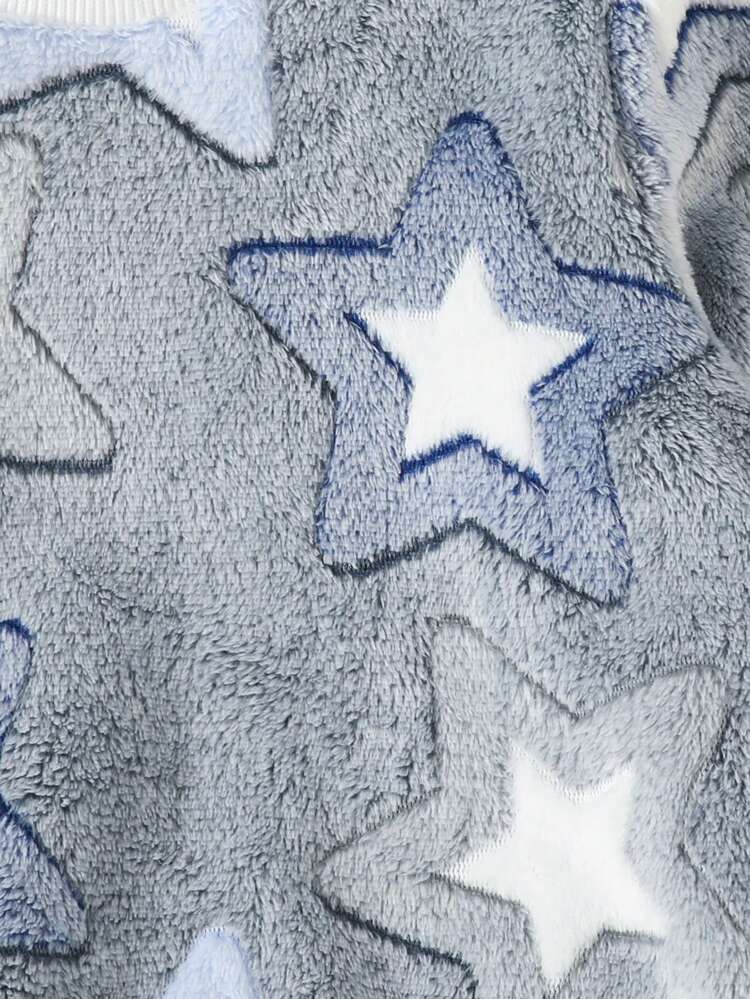 Young Boy Star Pattern Flannel PJ Set