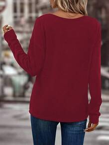 EMERY ROSE Solid Drop Shoulder Tee Fall Cloth For Women