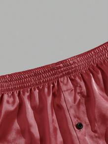 男士6入組素色彈性腰帶緞面睡衣短褲 - 彩色 - 查看 14