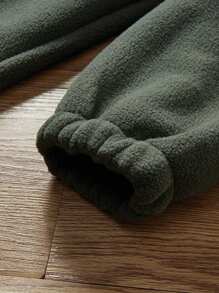 Men's Green Zipper Jacket Without Hood - Army Green - View 7