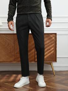 Manfinity NiteLyfe 男士編織休閒褲,側袋款式 - 黑色 - 查看 4