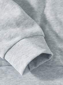 SHEIN EZwear Plus Christmas Print Thermal Lined Sweatshirt Pullover Fall Sweatshirt - Light Grey - View 4