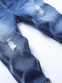 Young Boy Ripped Jeans - Dark Wash - View 4