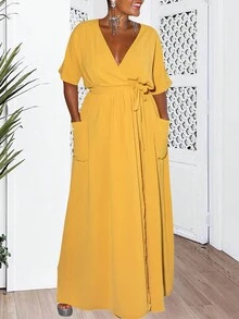 Falda Larga Para Mujeres - Amarillo - Ver 1