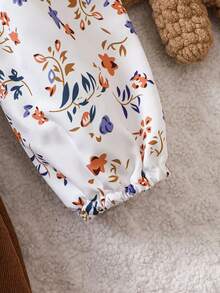 Baby Girl Floral Print Peter Pan Collar 2 In 1 Dress - Multicolor - View 5