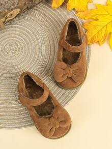 女嬰可愛舒適戶外平底鞋女孩加厚保暖冬季平底鞋幼兒嬰兒學步鞋