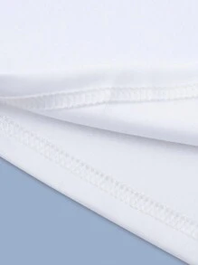 Manfinity Homme 男士字母印花t恤 - 白色 - 查看 5