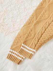 男嬰條紋飾邊前排扣開襟衫