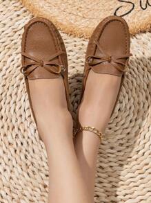 New Arrival Women's Casual Work Shoes/round Toe Flat Loafers/driving Shoes For All Seasons/black