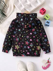 SHEIN Young Girl Unicorn Print Hoodie - Black - View 2