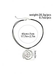 ROMWE Fairycore 1 Miếng Đúng mốt Creative Hình học Xoắn ốc Vòng cổ mặt dây chuyền - Nhiều màu - Xem 6