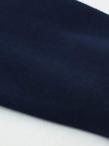 Manfinity Homme Hombres talla grande con estampado de letra Sudadera & de cintura con cordón Pantalones deportivos - Azul Marino - Ver 3