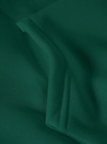 SHEIN EZwear 大码纯色抽绳卫衣 - 墨綠色 - 查看 4