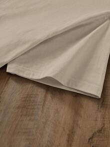 SHEIN EZwear Talla grande Camiseta con estampado de slogan - Caqui - Ver 4