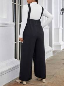 Calvaya Hơn Chất rắn Túi nghiêng Tổng thể Jumpsuit Without Tee - màu đen - Xem 2