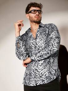 FeverCity Camisa De Hombre Con Estampado De Piel De Serpiente - Multicolor - Ver 4