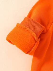 Baby Boy Fox Print 3D Ear Design Pullover & Fox Print Sweatpants - Orange - View 7