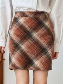 FRIFUL Women's Plaid Skirt Fall,Winter - Multicolor - View 1