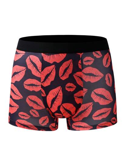 Men's Lips Printed Boxer Briefs