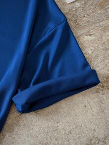 SHEIN EZwear Camiseta con estampado floral - azul real - Ver 5