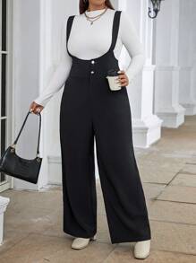 Calvaya Hơn Chất rắn Túi nghiêng Tổng thể Jumpsuit Without Tee - màu đen - Xem 5