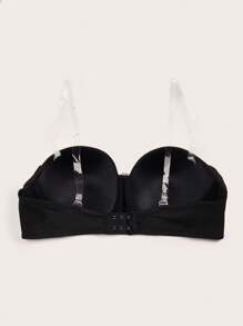 Sujetador unicolor con diseño con hebilla tubo - Negro - Ver 2