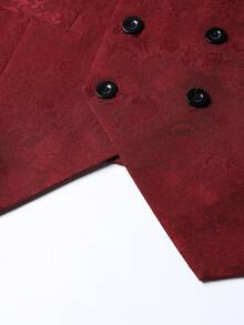 Manfinity 男士1入組前紐扣馬甲 - 紅色 - 查看 3