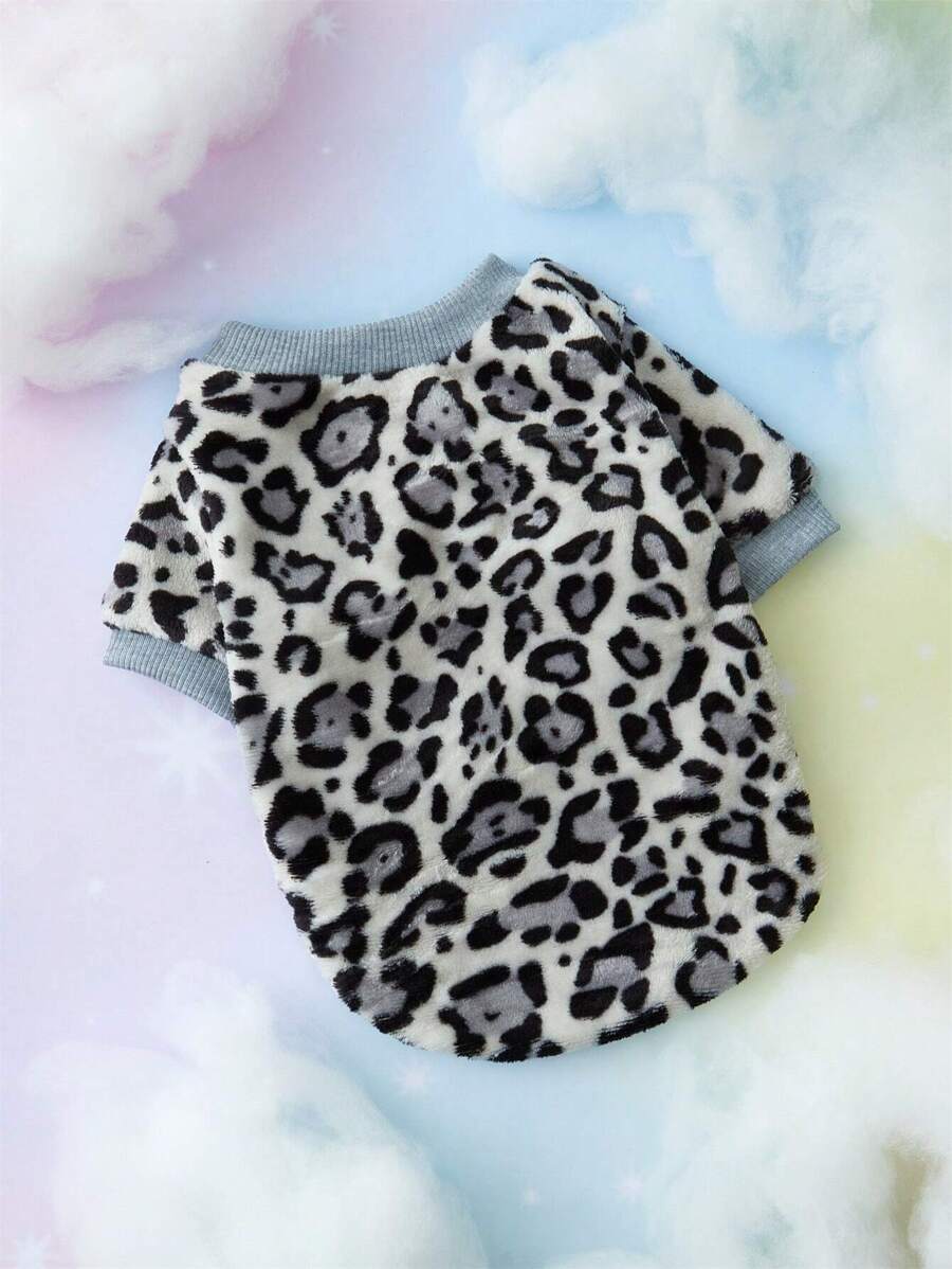 ROMWE 1入組豹紋印花寵物運動衫 - 彩色 - 查看 1