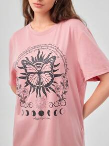 Forever 21 Sun & Butterfly Graphic Tee - Pink - View 6