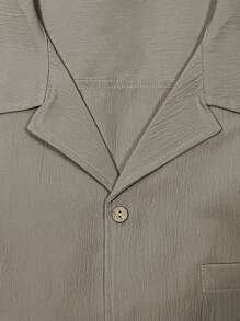 Men Solid Pocket Patched Shirt - Light Grey - View 3