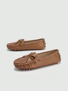 New Arrival Women's Casual Work Shoes/round Toe Flat Loafers/driving Shoes For All Seasons/black