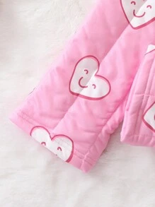 Chica Joven Conjunto de pijama con estampado de corazón - Rosa - Ver 4