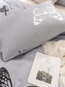 Set de cama con mariposa sin relleno - Gris - Ver 2