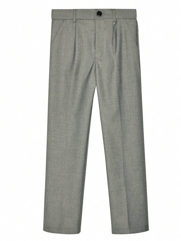 Pantalone classico da ragazzo Tween Gentleman, pantaloni da uniforme scolastica, vita elasticizzata con cerniera e bottoni a moschettone, adatti per festival, spettacoli e rientro a scuola
