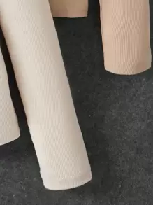 SHEIN Tween Girl 3pcs Leopard & Heart Print Mock Neck Puff Sleeve Tee - Multicolor - View 3