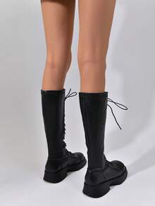 女性時尚靴子 - 黑色 - 查看 2